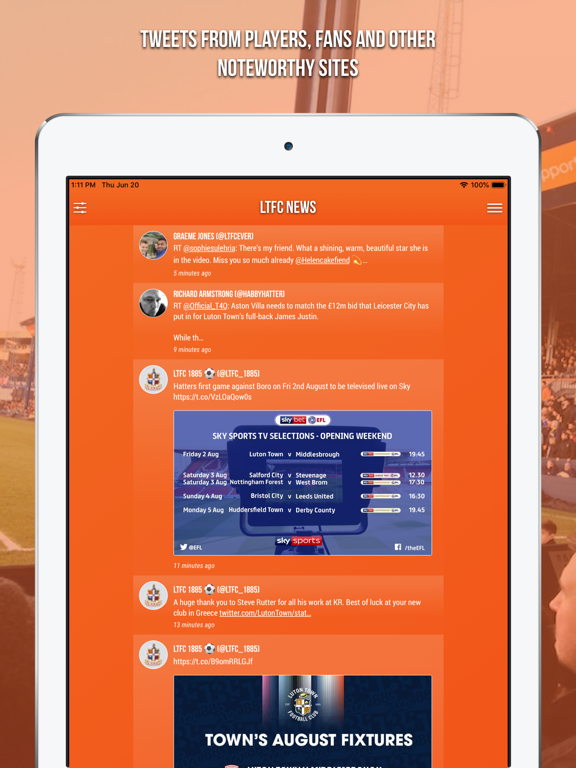 LTFC News App iPad screenshot 5 - Sports app