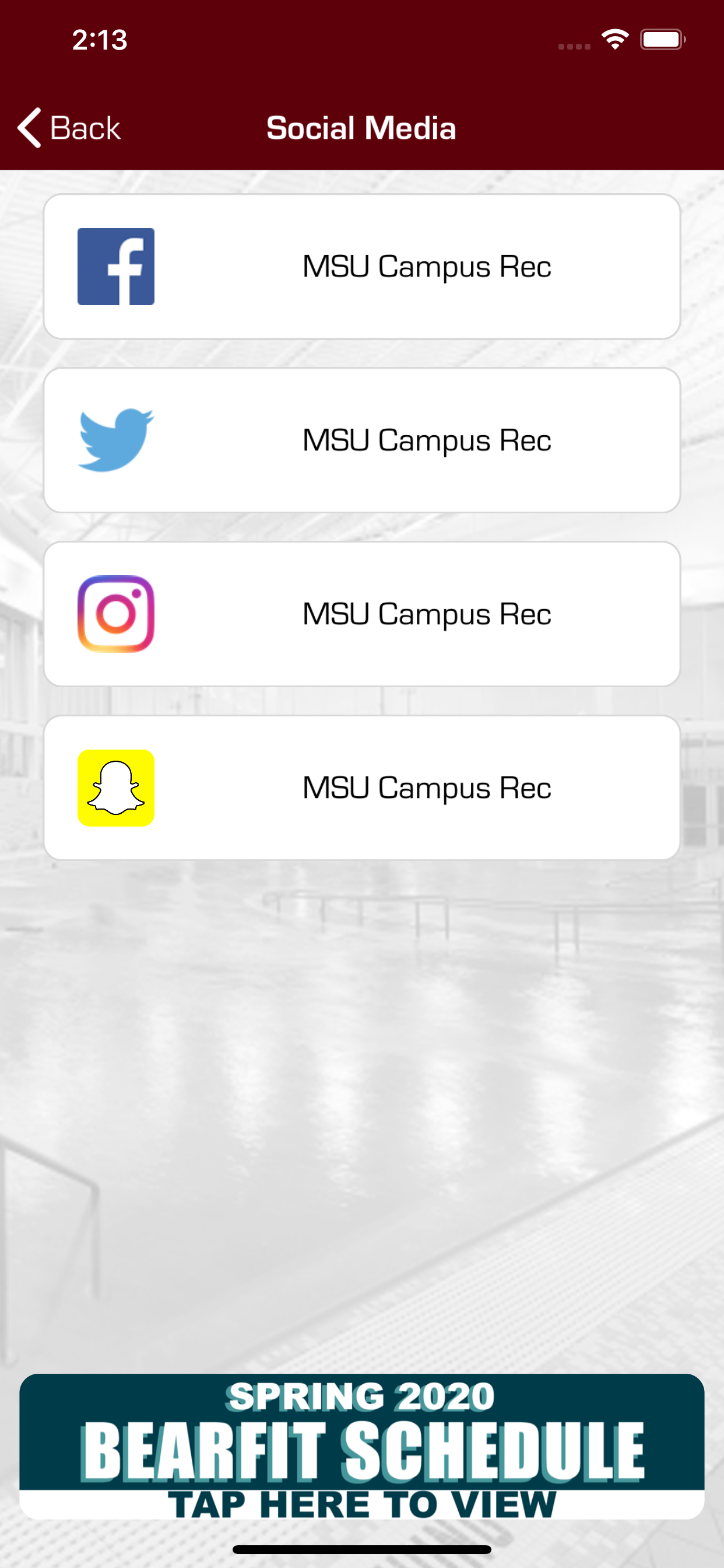MSU CAMPUS RECREATION screenshot 6
