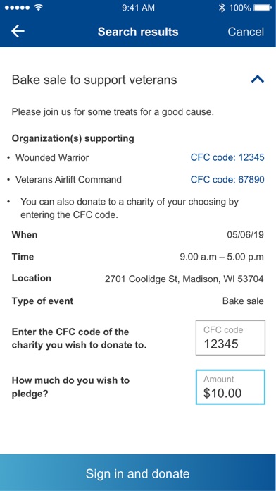 CFC Giving Screenshot