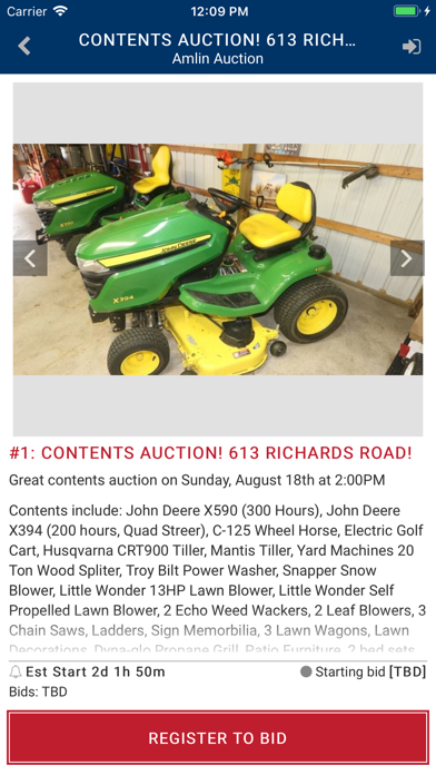 Amlin Auctions Screenshot