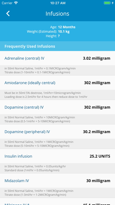 Paediatric Emergency Tools Screenshot