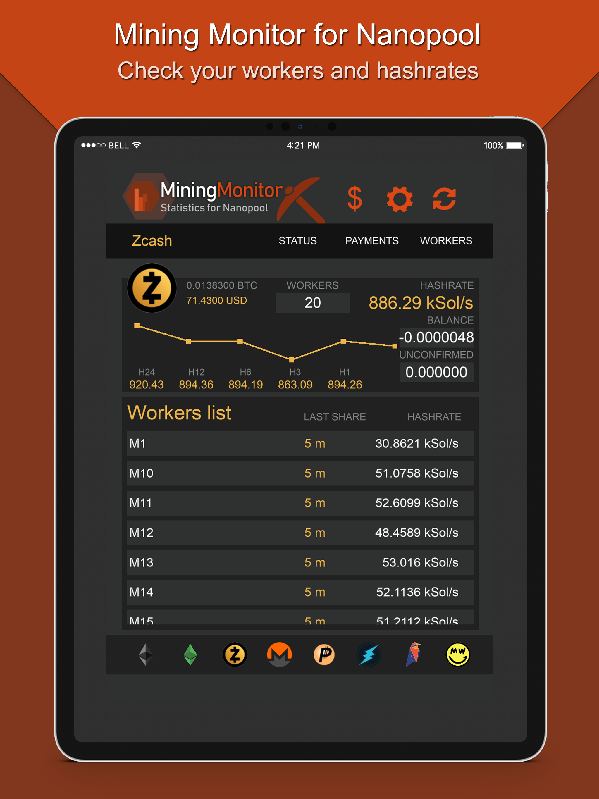 Monitor for Nanopool