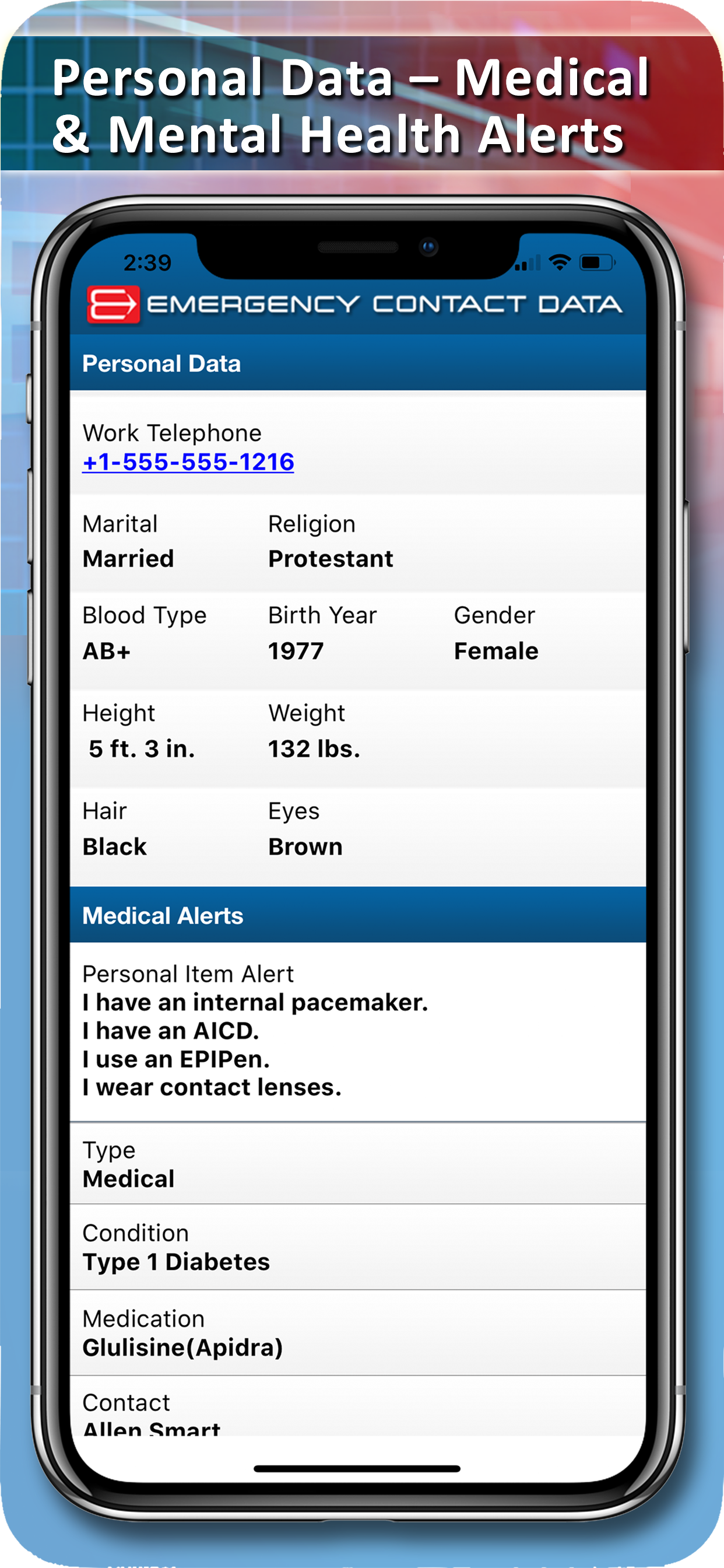 Emergency Contact Data