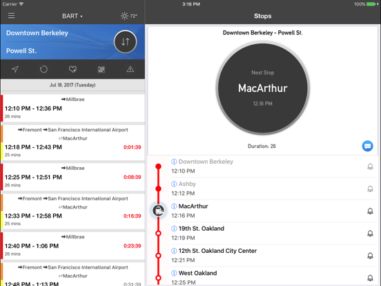 Screenshot #4 pour onTime : BART, Muni, Caltrain.