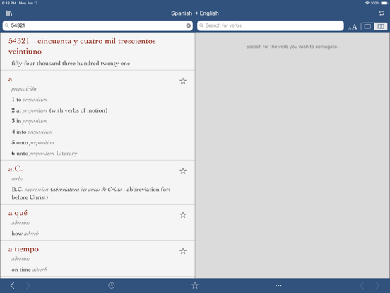 Ultralingua Spanish-English iPad app afbeelding 3
