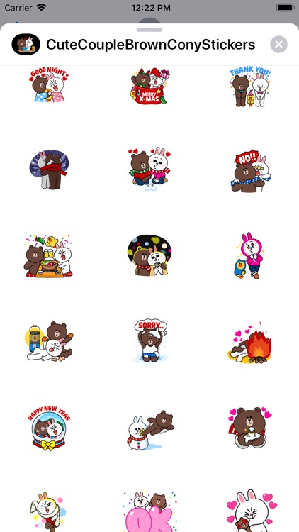 Cute Couple Brown Cony Sticker screenshot-6