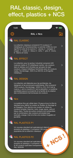 RAL Couleurs + Ncs Nuancier dans l'App Store