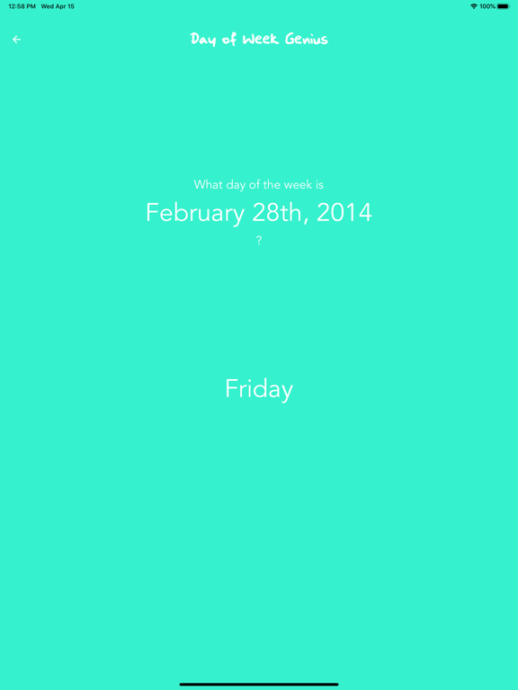 Day of Week Genius iPad screenshot 3 - Productivity app