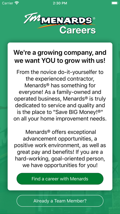 Menards® Careers Screenshot