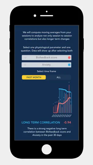 Captura de pantalla de HRV4Biofeedback en iPhone 6