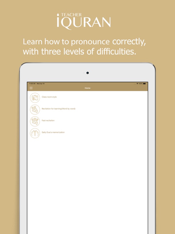 iTeacher Quran iPad screenshot 3 - Book app