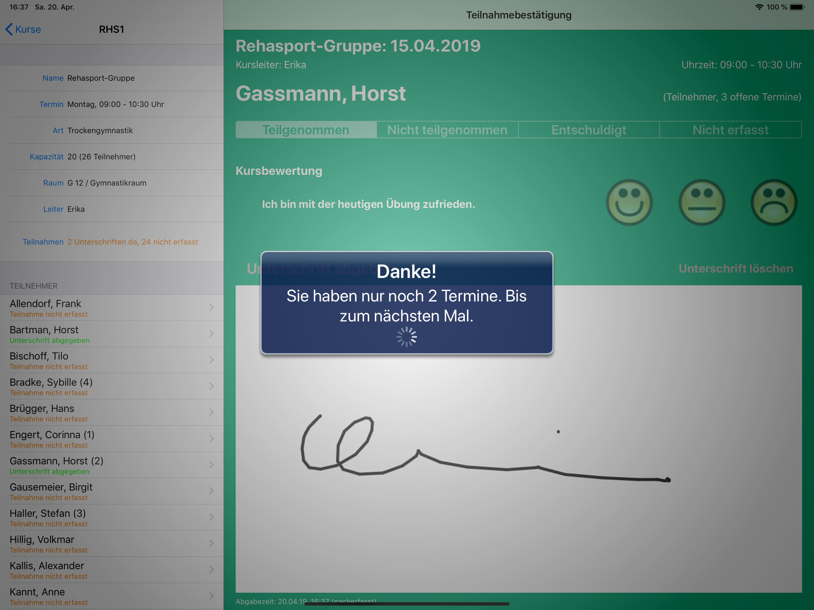 RehaSport Sign screenshot 7