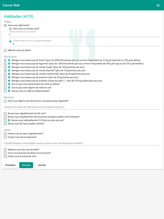 Screenshot #5 pour Cancer Risk Calculator