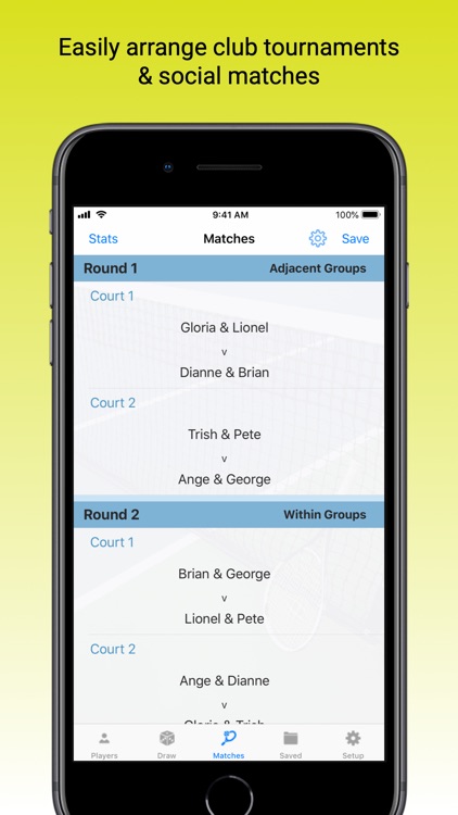 MatchUp Tennis Organizer Pro screenshot-0