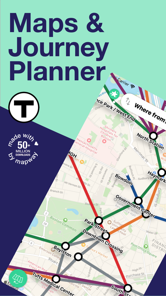 Boston T Subway Map & Routing - 3.0.2 - (iOS)