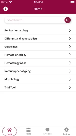 Hematology app screenshot 1