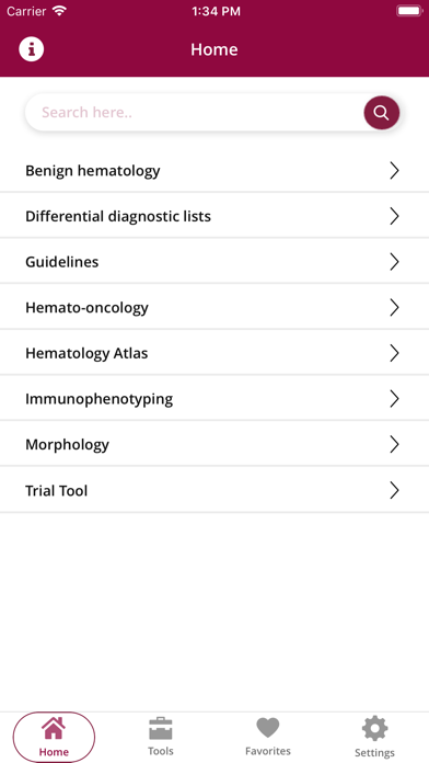 Hematology app Screenshot