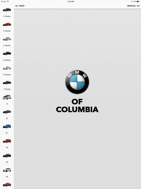 BMW of Columbia iPad screenshot 1 - Shopping app