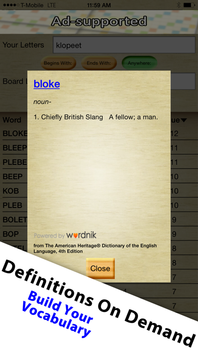 Word Breaker - Scrabble Cheat Screenshot