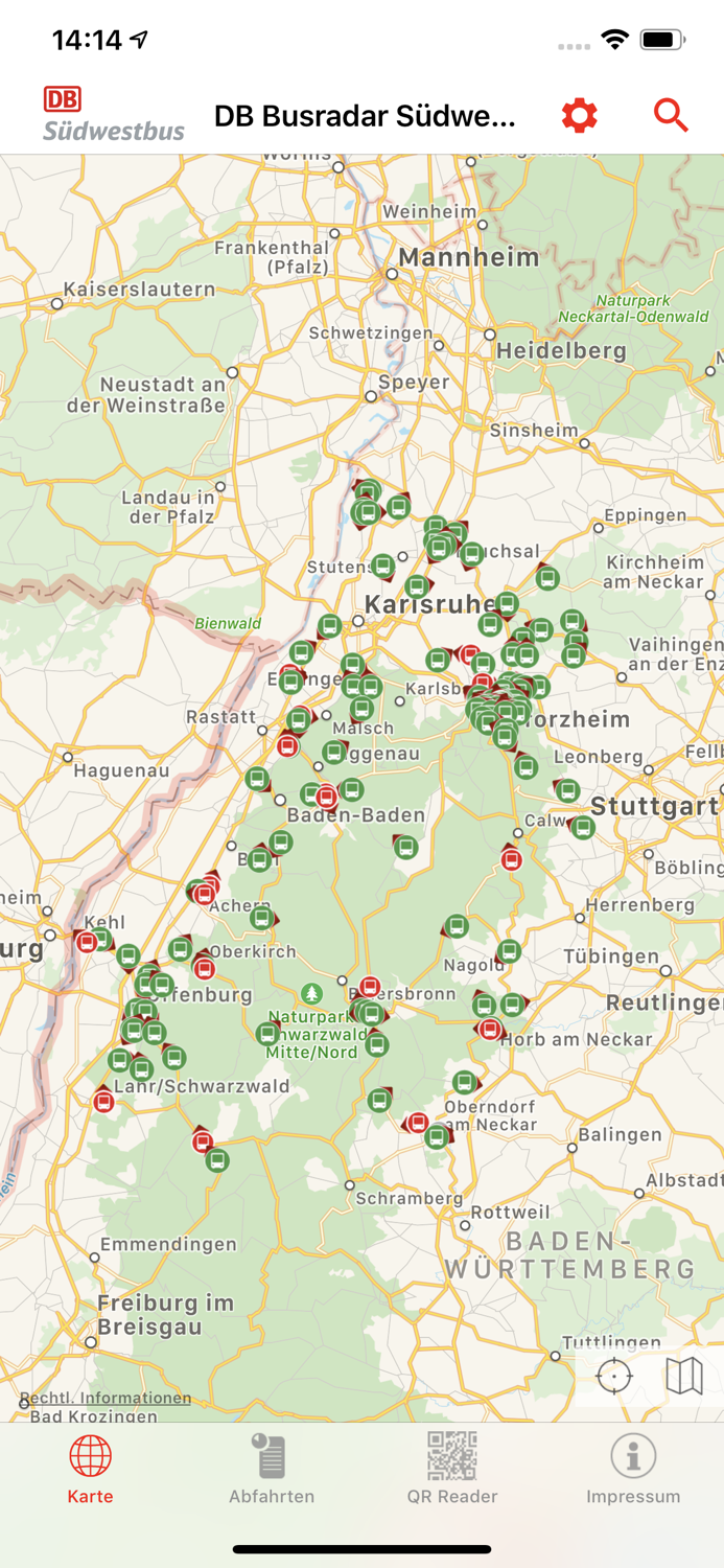DB Busradar Baden-Württemberg