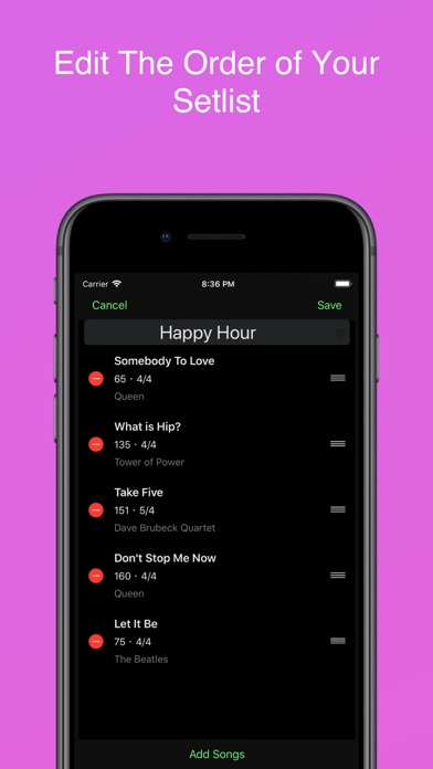 Count It Off-Setlist Metronome iPhone screenshot 5 - Music app