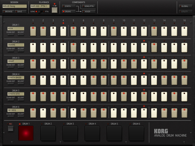 Captura de tela do KORG iMS-20