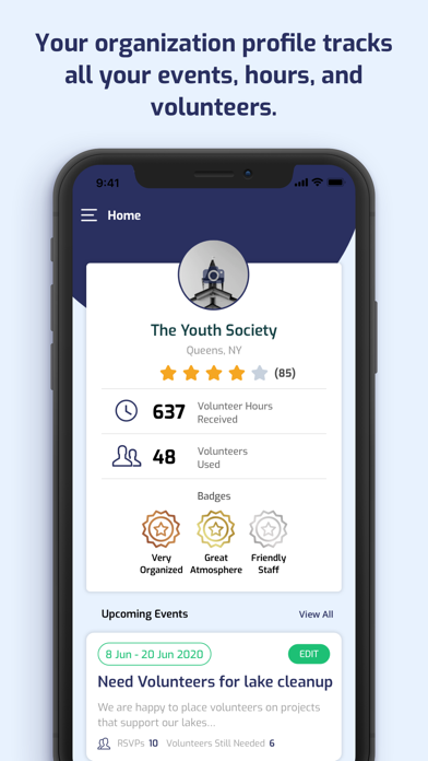Sharity Volunteering Screenshot