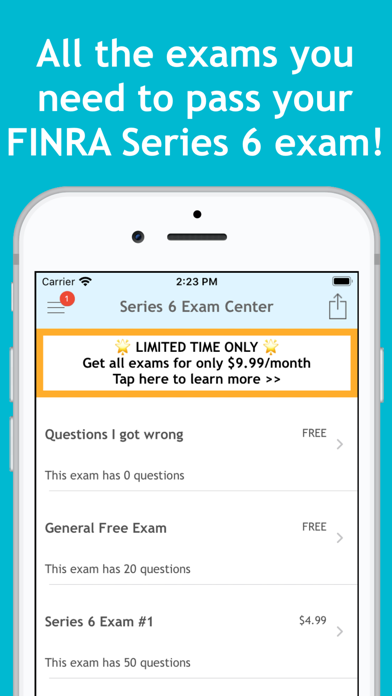 Series 6 Exam Center Screenshot