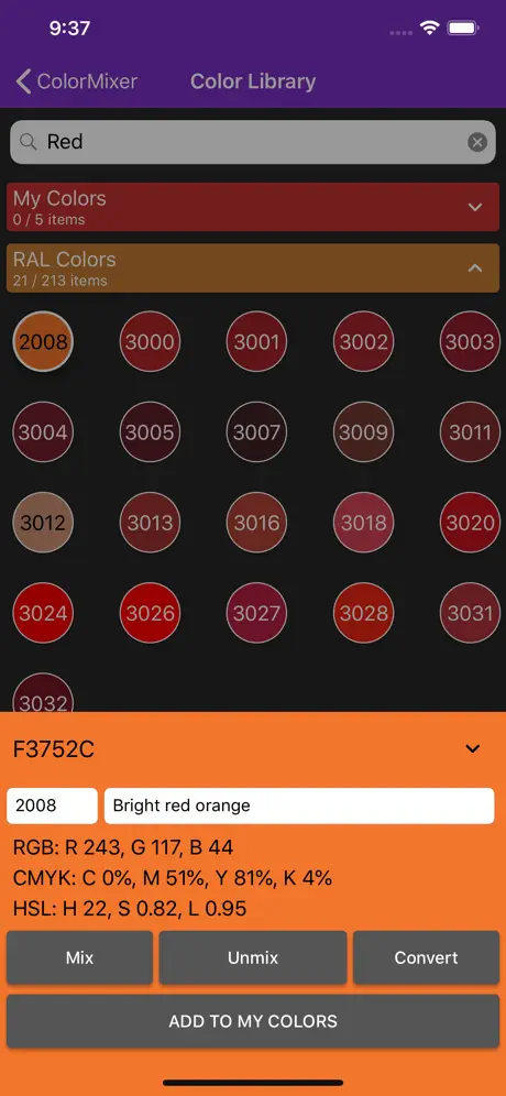 ColorMixer Mix Unmix & Convert