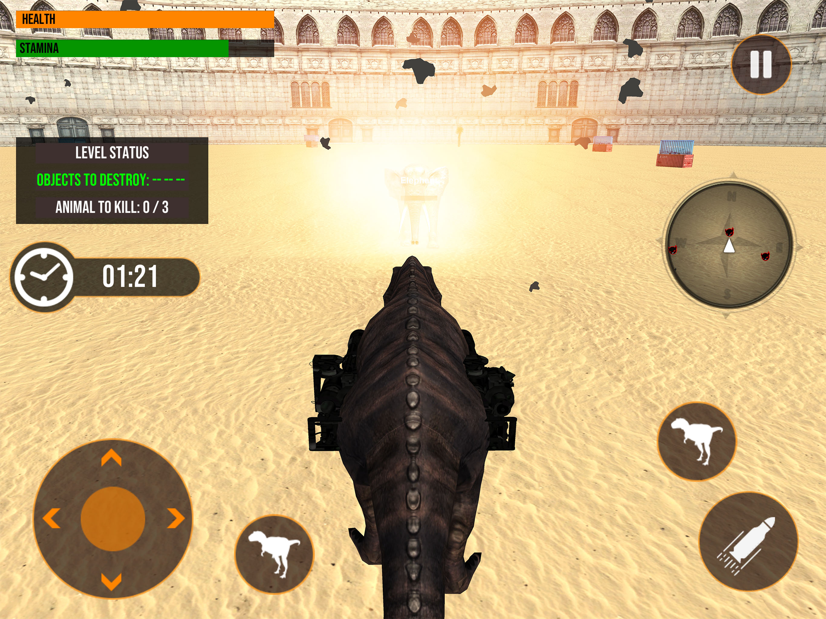 Dinosaur in Fighting Arena