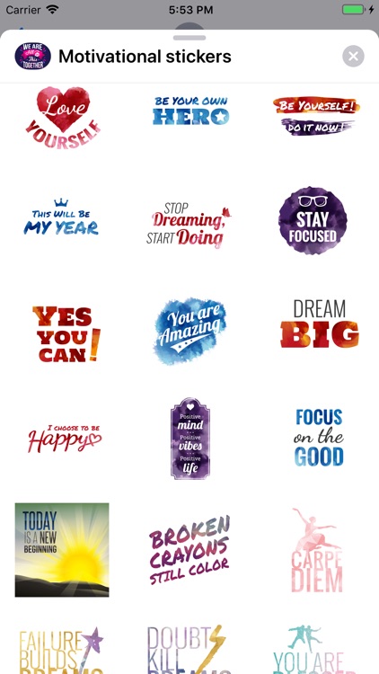 Motivational Sticker Pack 2020