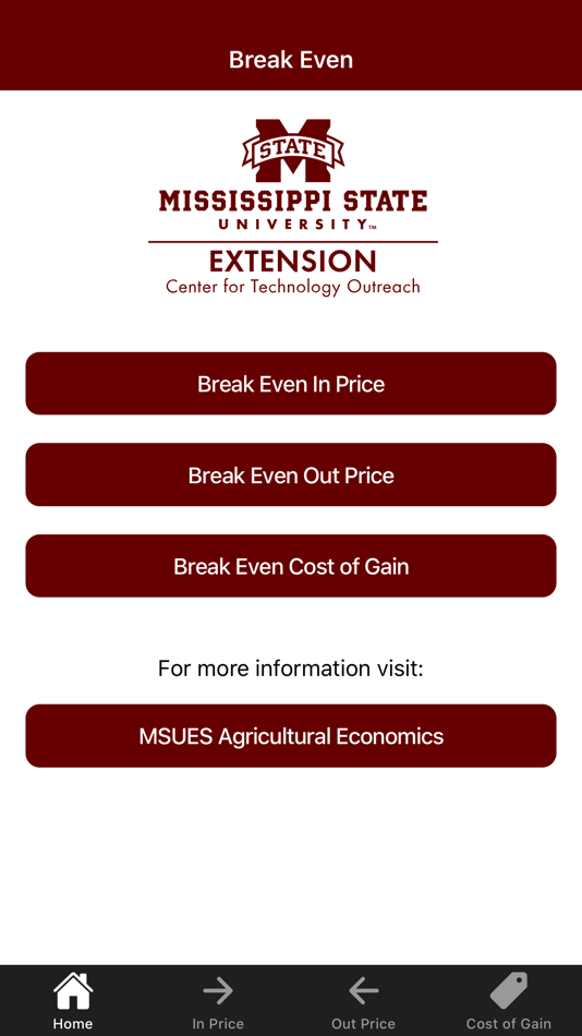 #1. MSUES Break Even (iOS) By: Mississippi State University Extension Service