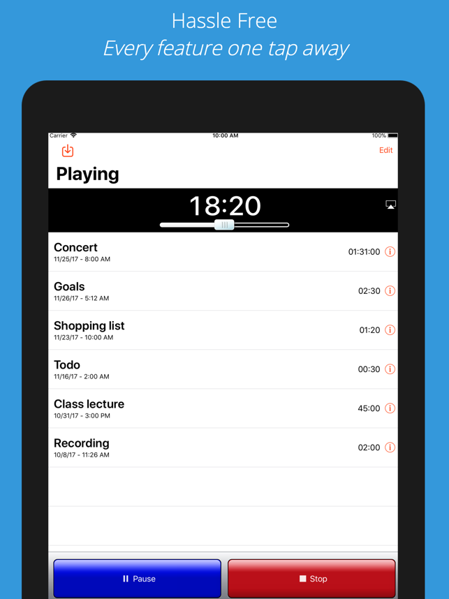 ‎iRecorder Pro Audio Recorder Screenshot