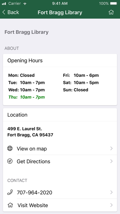 Mendocino County Library App Screenshot