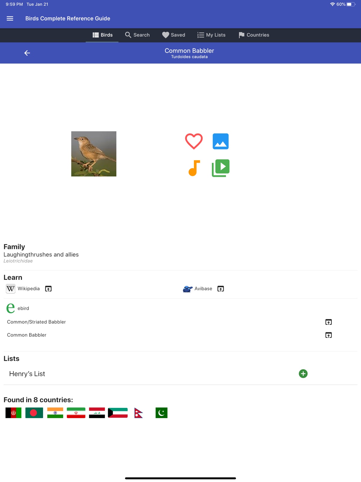 Birds Complete Reference Guide ipad screenshot 3