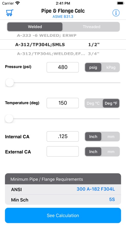 Pipe and Flange Calculator