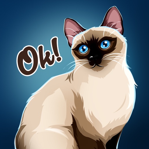 Siamese Cats Emoji Sticker iOS App