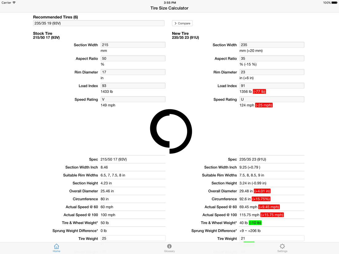 Bandenmaat Calculator - App voor iPhone, iPad en iPod touch - AppWereld