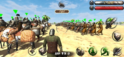 Steel And Flesh 2: New Lands - La épica batalla transcurre en un detallado paisaje desértico, destacando la presencia imponente del combate de caballería y los intrincados detalles de la armadura de cada unidad.