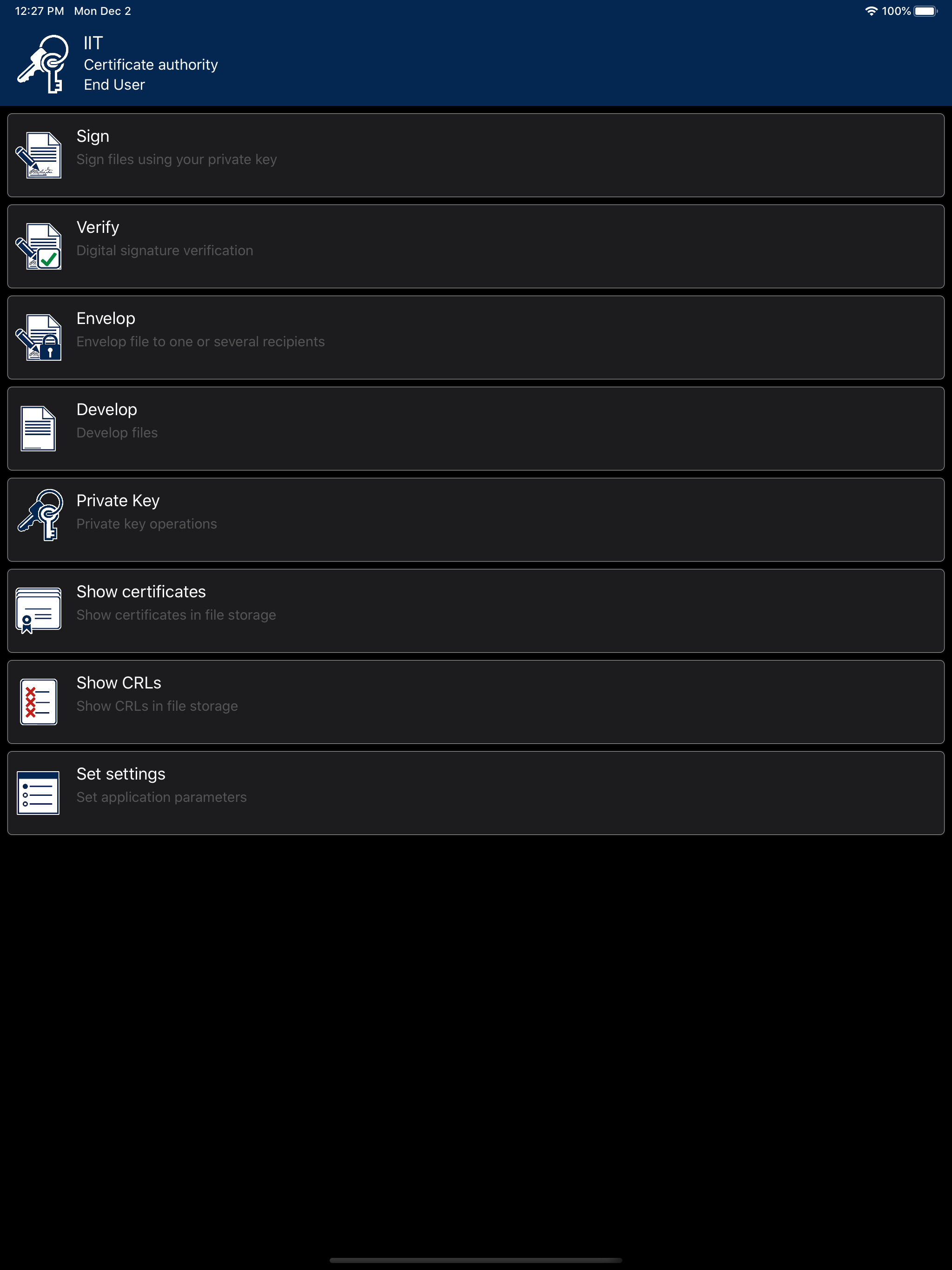 IIT CA EndUser screenshot 9