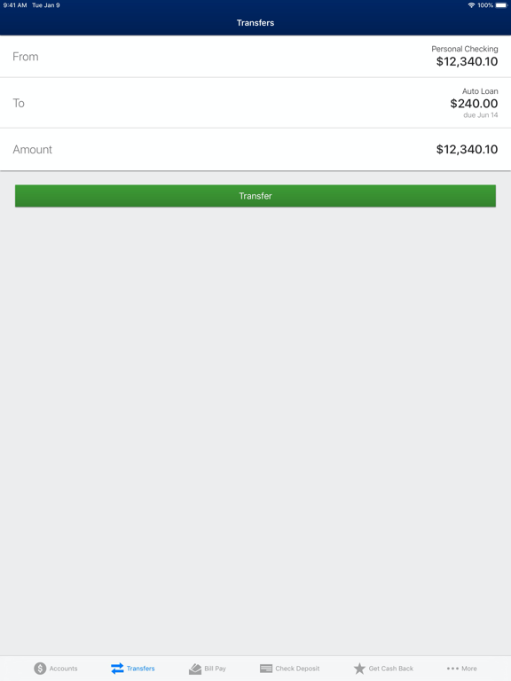 GECU Mobile iPad screenshot 4 - Finance app