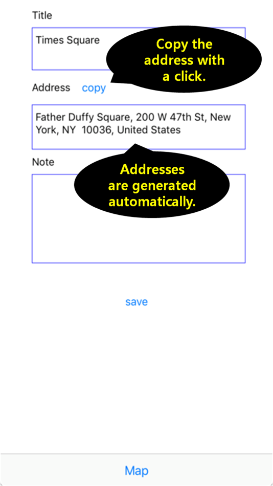 #3. Address note-place, navigation (iOS) 由: won jun lee