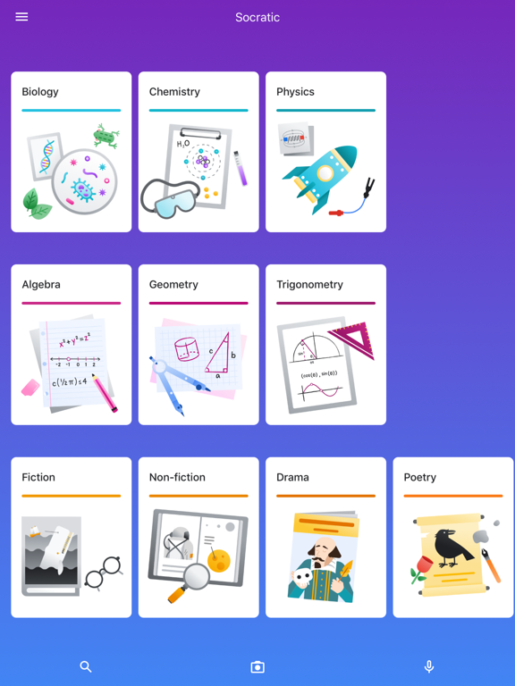 iPad Image of Socratic by Google