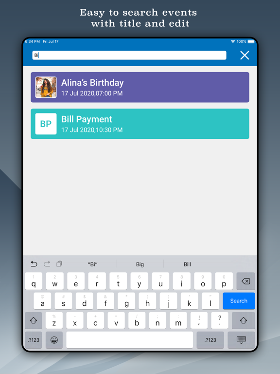 Just Reminder iPad screenshot