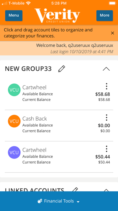 Verity Credit Union Mobile Screenshot