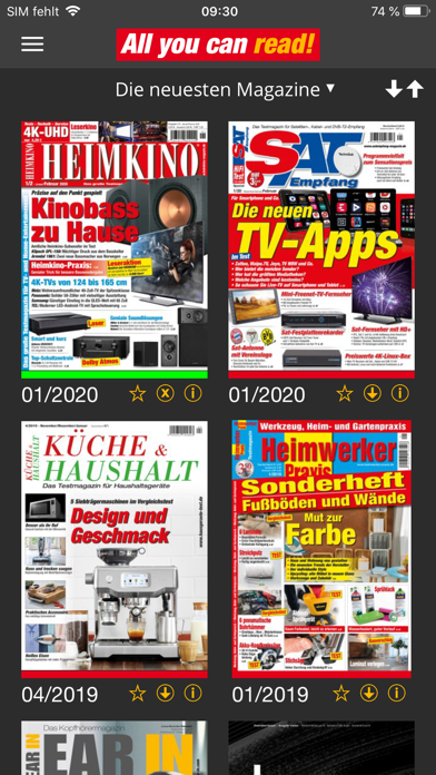 All you can read-Zeitschriften Screenshot