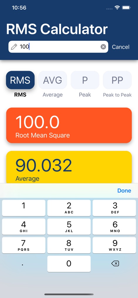 RMS Calculator - Utilities App | MWM