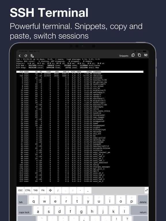 Screenshot #1 for TermuXL: SSH, SFTP, Shell