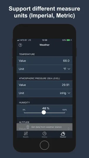 Capture d'écran de Air Density & Altitude: AirLab sur iPhone 3