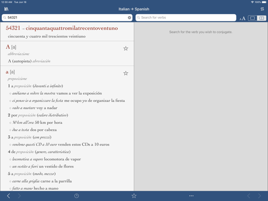 Vox Essential Spanish-Italian iPad screenshot 3 - Reference app